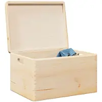vidaXL Houten kist met deksel&handvatten 40x30x23cm massief grenenhout