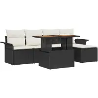 vidaXL Tuinbank Set 6 st Zwart en crème