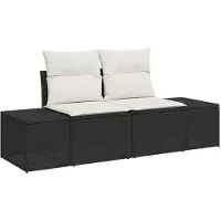 vidaXL Tuinset met 7 zitplaatsen, zwart en crème, van polyrotan