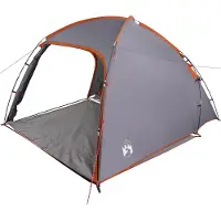 vidaXL Huisje Tent 2-persoons Grijs en Oranje taft