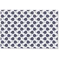 MuchoWow Deurmat 60x40 cm - Droogloopmat Oceaan - Vis - Blauw - Wit - Mat voor binnen - Schoonloopmat - Deurmatten met print - Inloopmat