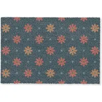 MuchoWow Deurmat 60x40 cm - Droogloopmat Patroon - Sneeuwvlokken - Blauw - Mat voor binnen - Schoonloopmat - Deurmatten met print - Inloopmat