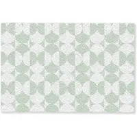 MuchoWow Deurmat 60x40 cm - Droogloopmat Wit - Groen - Cirkels - Mat voor binnen - Schoonloopmat - Deurmatten met print - Inloopmat