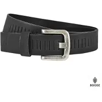 Boodz Leren Gleufjes Riem 4 cm Zwart