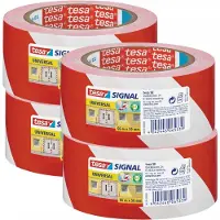 TESA Signaaltape Wit-Rood 66m x 50mm - 4 st