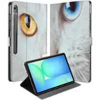 B2Ctelecom Witte Kat Tablet Hoesje met Standaard Samsung Galaxy Tab S10 FE Plus