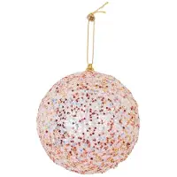 House Vitamin Xmas hangers- xmas balls- foam- pink glitter -s3- 10cm