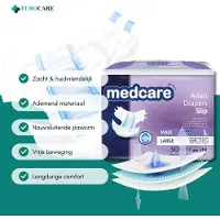 Medcare 30 stuks – Incontinentie Luiers Maxi – Maat M – 2750+ ml absorptie – Wegwerpluiers voor matige tot zware incontinentie – Comfortabel & huidvriendelijk – Dag & nacht gebruik