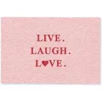 MuchoWow Deurmat 90x60 cm - Droogloopmat Quote - Love - Roze - Rood - Mat voor binnen - Schoonloopmat - Deurmatten met print - Inloopmat
