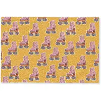 MuchoWow Deurmat 60x40 cm - Droogloopmat Geel - Rolschaatsen - Patroon - Mat voor binnen - Schoonloopmat - Deurmatten met print - Inloopmat