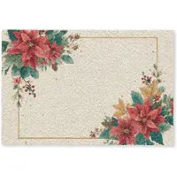 MuchoWow Deurmat 90x60 cm - Droogloopmat Kerst - Poinsettia - Omlijsting - Kleurrijk - Mat voor binnen - Schoonloopmat - Deurmatten met print - Inloopmat