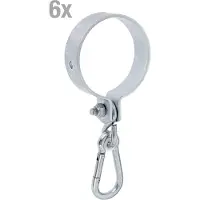 GAH Alberts 843281 schommelbeugel, voor rondhout, galvanisch verzinkt, diklaag gepassiveerd, Schelle-Ø 120 mm, set van 6