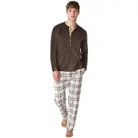 J&j Brothers JJBFP5202 Herenpyjama van fluweel met lange mouwen