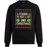 B&C It’s Beginning To Cost A Lot Like Christmas Kersttrui - Foute Kersttrui Dames Heren - Kat - Unisex - Kerst Cadeau - Grappig - Zwart - Maat XXL