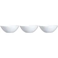 Luminarc 3x Salade schalen/slakommen van wit glas 27 cm - Schalen en kommen - Keuken accessoires