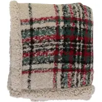 Mars & More Plaid ruit boucle groen 130x170cm