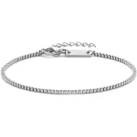 Frank 1967 7FB-0815 – – Heren Armband – Stalen Box Chain Armband – Zilverkleurig