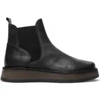 Fly london Dames Zwarte RAWI131 Chelsea Leren Enkellaarsjes met Klassieke Comfort