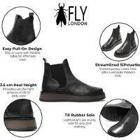 Fly london Dames Zwarte RAWI131 Chelsea Leren Enkellaarsjes met Klassieke Comfort
