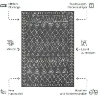 Muratap Boho vintage | laagpolig vloerkleed | modern tapijt | woonkamer, slaapkamer |