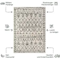 Muratap Boho vintage | laagpolig vloerkleed | modern tapijt | woonkamer, slaapkamer |
