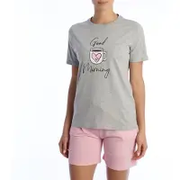 Kisses&love Damen-Sommerpyjama aus 100 % Baumwolle KL40000 Kurzarm-T-Shirt und Shorts, Frühlings-Sommerpyjama