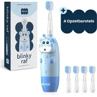 Dutsi - Elektrische Kindertandenborstel – Sonisch – Voor Kinderen tot 6 Jaar – Met Timer – Oplaadbaar – Extra Zachte Borstel – 4 Opzetborstels – Blauw
