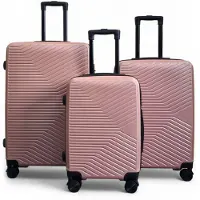 Infinity Leather Harde koffer in roségoud, robuuste handbagagekoffer met 8 wielen
