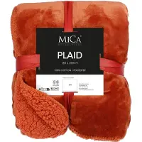Mica Decorations - Fleece deken - terra - 120 x 150 cm - polyester - plaid - Mardy - fleeceplaid - bankdeken