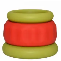 Kiotos - 2 in 1 Siliconen Cockring & Ball Stretcher - Rood/Groen