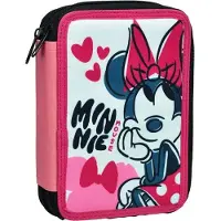 Giovas Disney Minnie pennenetui, 2 compartimenten, roze, gevuld