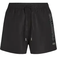 Karl Lagerfeld Zwemshorts 'Ikon' zilvergrijs / zwart