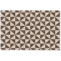 MuchoWow Deurmat 60x40 cm - Droogloopmat Patroon - Bruin - Vlakken - Driehoek - Mat voor binnen - Schoonloopmat - Deurmatten met print - Inloopmat