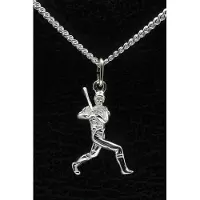 MOOYE ® - Collectie Zilveren Honkbal slagman ketting hanger