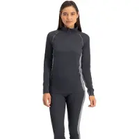 Nomad Zip-Neck Thermoshirt Dames | Grijs | L | Naadloze Basislaag met Ritskraag | Warm, Ademend & Sneldrogend | Voor Hiken, Skiën & Dagelijks Gebruik