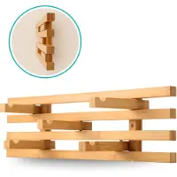BUDDLEY Wandkapstok - Inklapbare haakjes - Bamboe - Wand kapstok - Hangend - Hout - 50 cm - Kapstok muur - Kapstok - Houten - Coat Rack - Wall - Inklapbaar - Landelijk - 5 haken