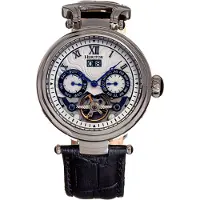 Heritor Automatic Ganzi semi-skelet lederen band horloge
