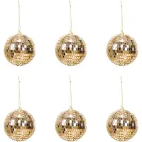 House Vitamin Christmas decoration christmas hanger discoball foam set of 6 gold -