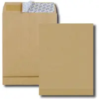 GPV akte-envelop C4 met zijvouw en blokbodem, 22,9 x 32,4 x 3 vm, bruin, zonder venster, zelfklevend