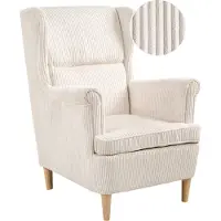 Beliani ABSON - Fauteuil - Lichtbeige - Corduroy