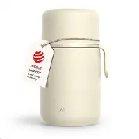 LARS NYSØM Vacuüm Geïsoleerde Voedselcontainer van Roestvrij Staal - Lekvrije Lunchpot voor Warme en Koude Gerechten, Brede Thermosbeker voor Soep, Werk & Reizen (Almond Beige)