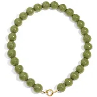 Yehwang Statement ketting met grote hars kralen en frontsluiting - trendy eyecatcher voor dames