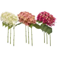 Emerald - Kunstbloem Hortensia 50cm Roze - Set van 9 - Kunstplant voor binnen