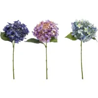 Emerald - Kunstbloem Hortensia 50cm Blauw - Set van 3 - Kunstplant voor binnen