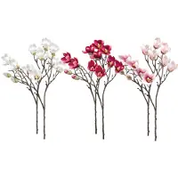 Emerald - Kunstbloem Magnolia mini 65cm - Set van 6 - Kunstplant voor binnen