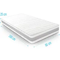 Droommatras Matras pocketvering 7 Comfort Zilver 80x190 dikte 25cm