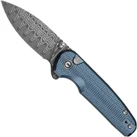 CIVIVI Mini Shakan Damascus vouwmes, Ripple Pattern Blue Aluminum