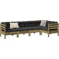 vidaXL 5-delige Loungeset met kussens geïmpregneerd grenenhout