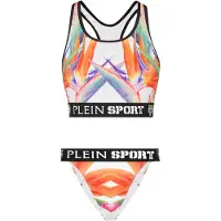 Plein sport Bikini 'Flowers' lila / oranje / wit