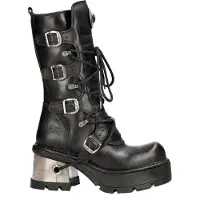 New rock leren gothic halfhoge kuitlaarzen voor dames-373-S33